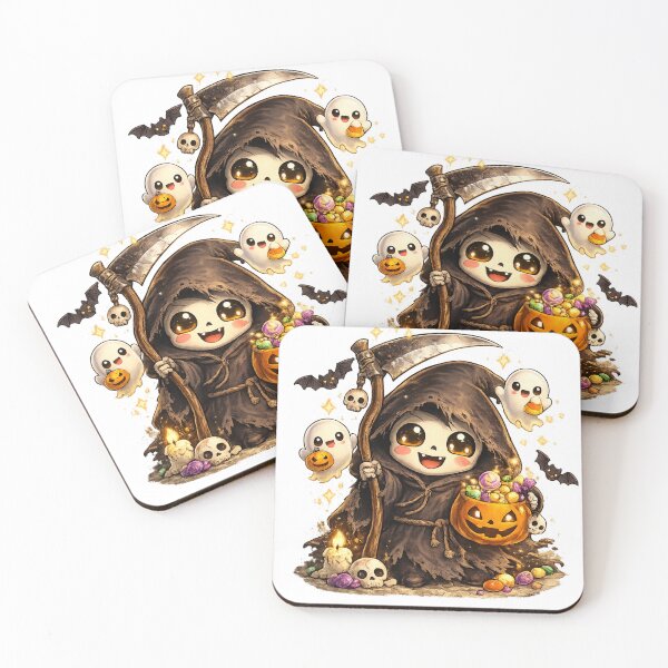 Item preview, Cute Spooky Grim Reaper Halloween Kawaii designed and sold by redsharkuk.
