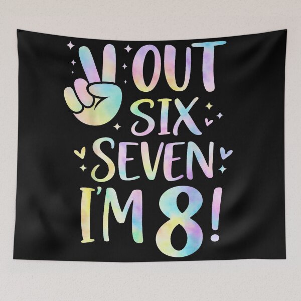 Item preview, Peace Out Six Seven I am 8 Retro Groovy 8th Birthday Girl designed and sold by PhocoNibict.