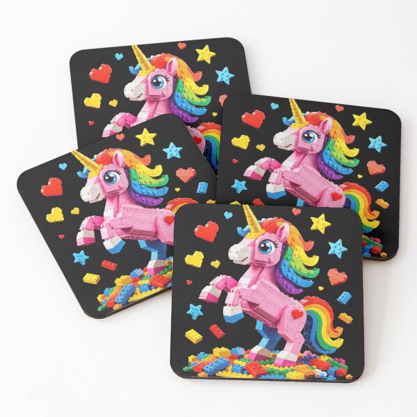 Item preview, Rainbow Building Blocks Unicorn Magic Fantasy Toy Bricks For Kids Girls designed and sold by PhocoNibict.