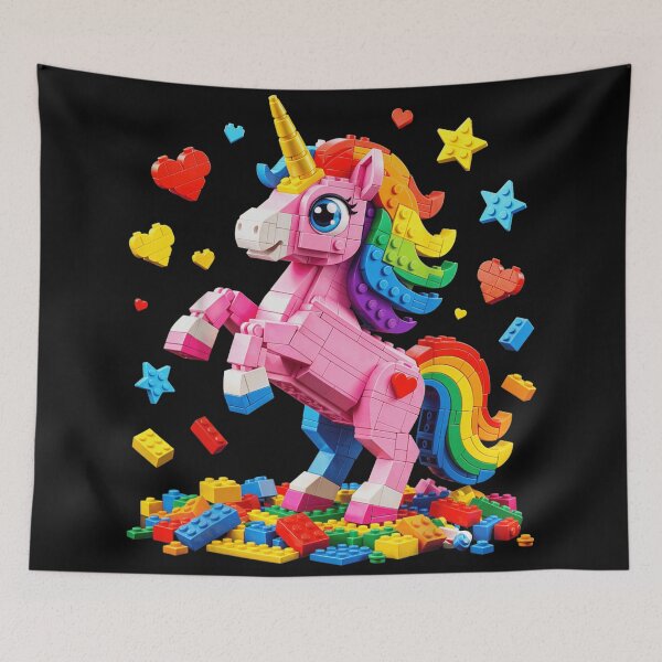 Item preview, Rainbow Building Blocks Unicorn Magic Fantasy Toy Bricks For Kids Girls designed and sold by PhocoNibict.