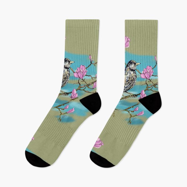 Item preview, Bird on Cherry Blossom Branch – Spring Sakura Nature Aesthetic Illustration designed and sold by JustasVebra.