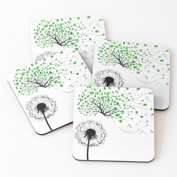 Item preview, Elegant dandelion picture/puffball and leaves. designed and sold by lucyinspace.