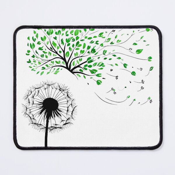 Item preview, Elegant dandelion picture/puffball and leaves. designed and sold by lucyinspace.