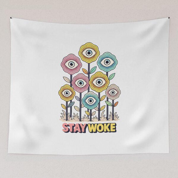 Item preview, Stay Woke Trippy Flower Eye Psychedelic Design designed and sold by SoftSproutstu.