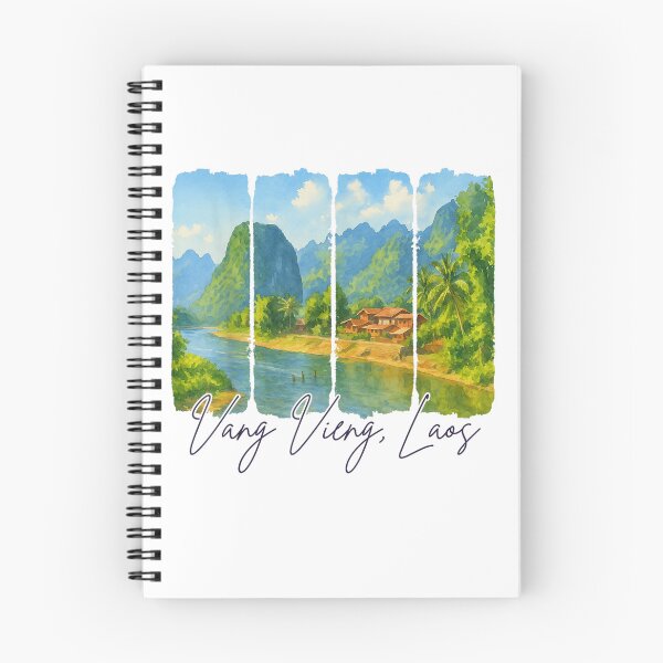 Item preview, vang vieng laos travel trip brushstroke vang vieng souvenir designed and sold by 3INEKMIZAN.