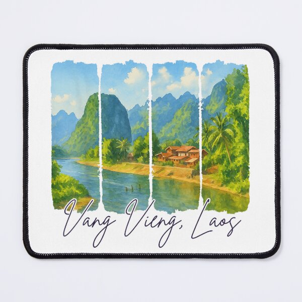 Item preview, vang vieng laos travel trip brushstroke vang vieng souvenir designed and sold by 3INEKMIZAN.
