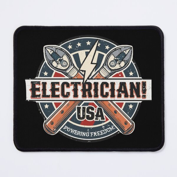 Item preview, Electrician USA – Powering Freedom designed and sold by KapiPrint.