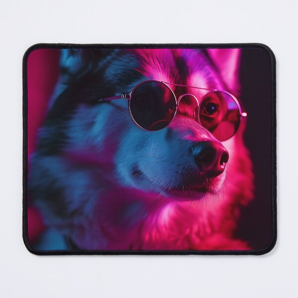Item preview, Cool Husky with Sunglasses – Neon Vibes designed and sold by Bold INK.