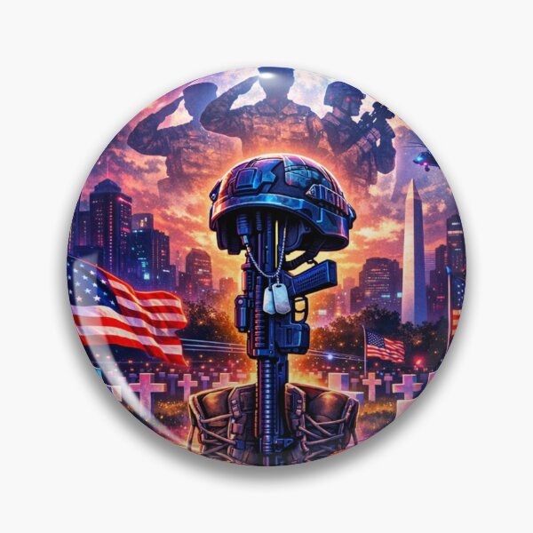 Item preview, Cyberpunk Memorial Day – Neon Tribute to the Fallen designed and sold by 3free3street - Neon & Graffiti Digital Art.