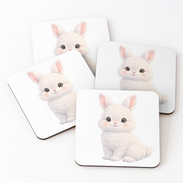 Item preview, Cute Fluffy White Bunny - Kawaii Minimalist Rabbit Illustration designed and sold by lovelistivkaa.