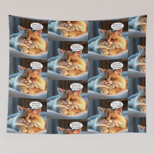 Item preview,   Funny Introvert Ginger Cat Pretending To Sleep Avoiding People Cute Kawaii Cat Relatable Humor Design designed and sold by Tpac-goods.