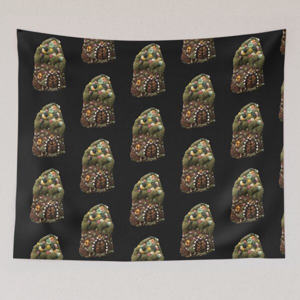 Item preview, Hand-felted hobbit-style house with floral vines designed and sold by creaphyl28.