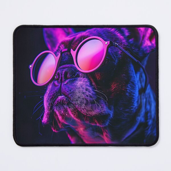 Artikelvorschau, Coole Französische Bulldogge mit Sonnenbrille – Neon-Leuchten entworfen und verkauft von Bold INK.