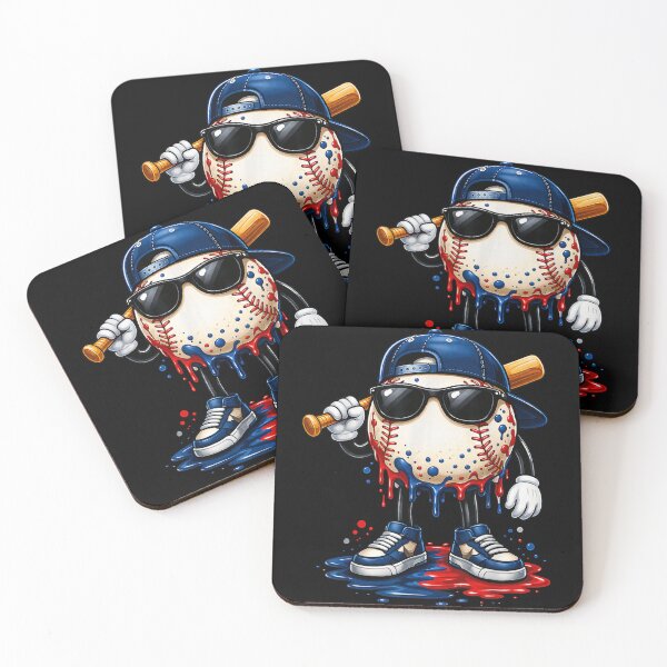 Item preview, Patriotic Splatter Paint Baseball Character Cool Sunglasses And Bat Sports Art designed and sold by NgumohaLanke.