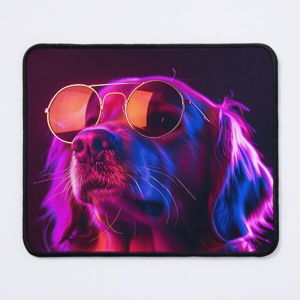 Artikelvorschau, Cooler Golden Retriever mit Sonnenbrille – Neon-Leuchten entworfen und verkauft von Bold INK.