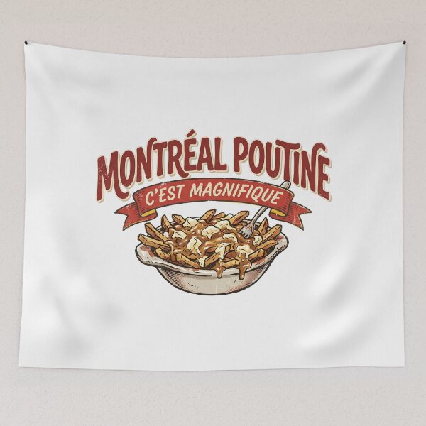 Item preview, Montreal Poutine C'est Magnifique Vintage Food Illustration designed and sold by Fenay Designs.