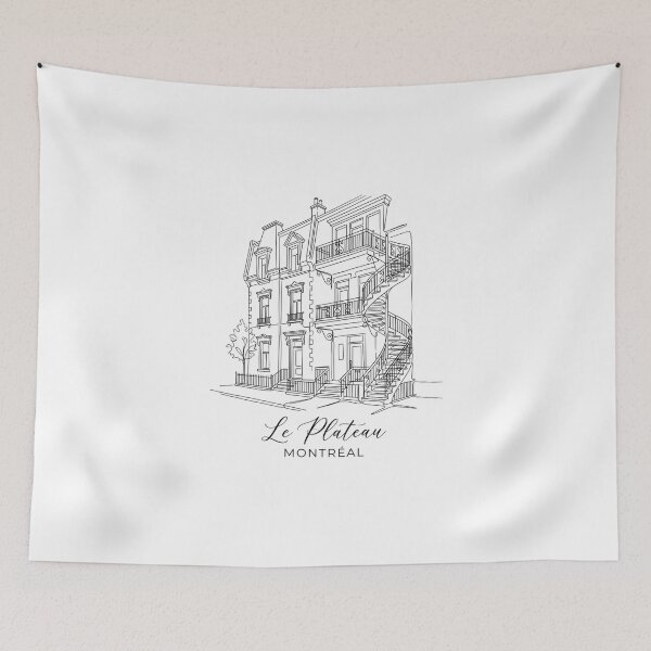 Item preview, Le Plateau Montreal Spiral Staircase Architecture Line Art designed and sold by Fenay Designs.