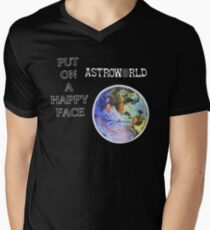 Astroworld Put On A Happy Face logo Men's V-Neck T-Shirt
