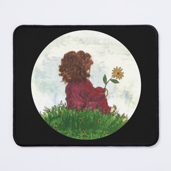Item preview, Acrylic painting of a child with curls and a marigold designed and sold by creaphyl28.