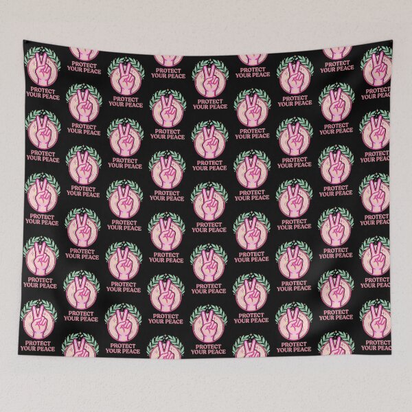 Item preview, Protect Your Peace Peace Sign Hand Vintage Vibes designed and sold by PixelQ.