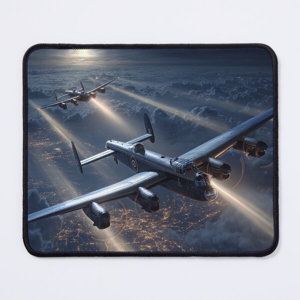 Item preview, Lancasters Drifting Through Lunar Glow designed and sold by Skyframe Aviation.