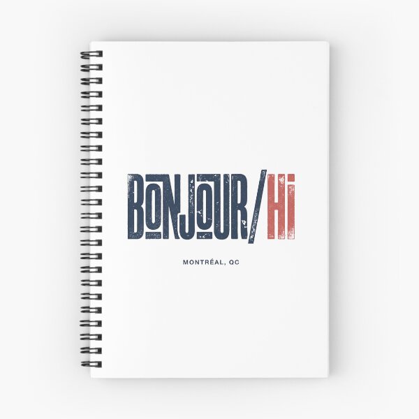 Item preview, Bonjour Hi Montreal QC Bilingual Greeting Grunge Typography designed and sold by Fenay Designs.
