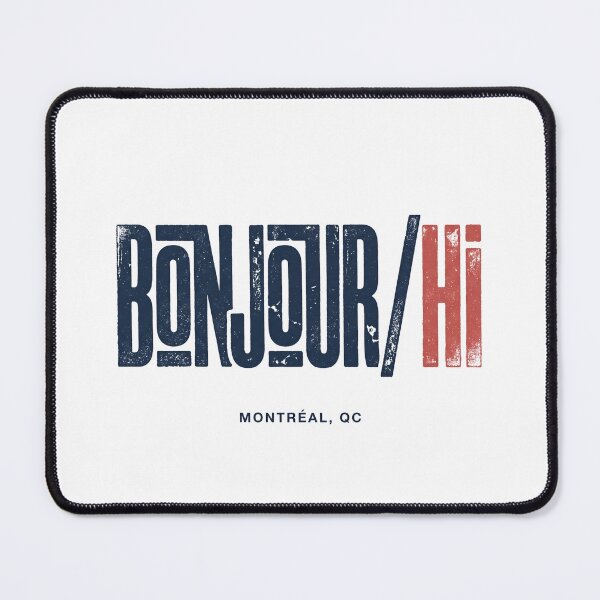 Item preview, Bonjour Hi Montreal QC Bilingual Greeting Grunge Typography designed and sold by Fenay Designs.