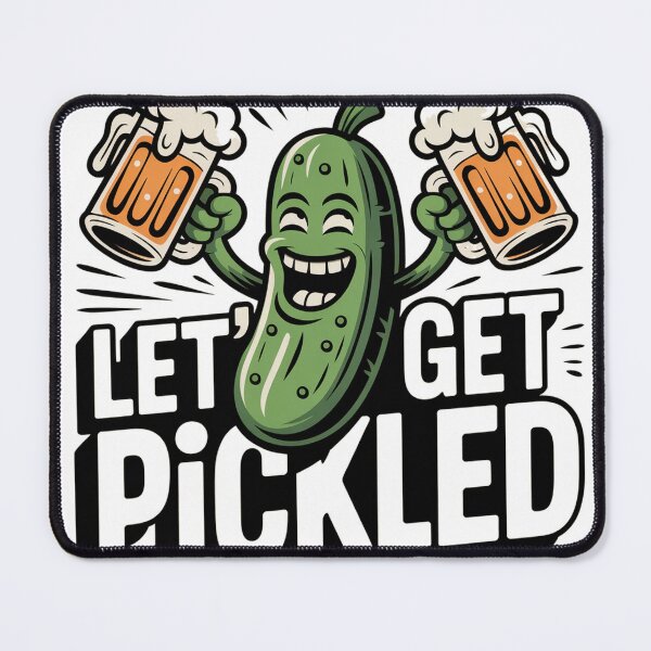 Item preview, Linocut Pickle Hoisting Beer Mugs designed and sold by Bloomkept.