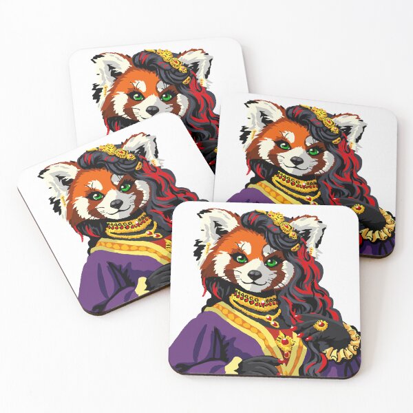 Item preview, Bejeweled Red Panda in Purple and Red designed and sold by KlakkDrawsStuff.