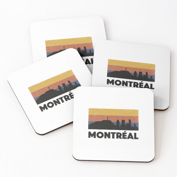 Item preview, Montreal Skyline Mount Royal Cross Retro Sunset Silhouette designed and sold by Fenay Designs.