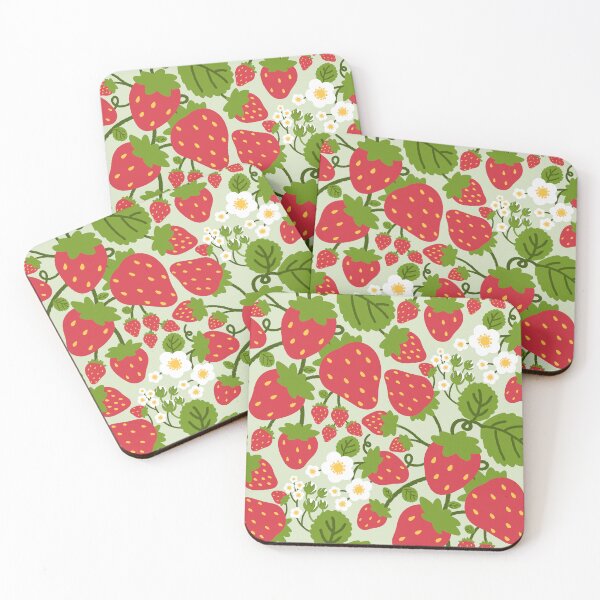 Item preview, Strawberry Half Drop Pattern | Cute Cottagecore Kawaii Fruit | Soft Girl Aesthetic Design designed and sold by binaiestudio.