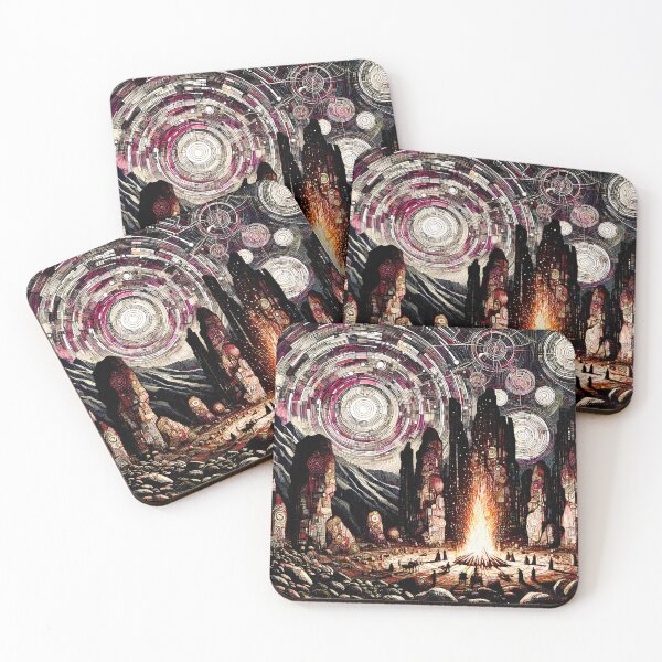 Item preview, Mesolithic Communion | Ancient Ritual Cosmic Landscape Art  designed and sold by Stoneflower-Art.