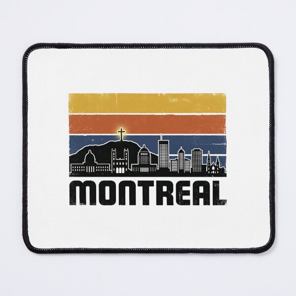 Item preview, Montreal Skyline Glowing Cross Retro Sunset Grunge Typography designed and sold by Fenay Designs.