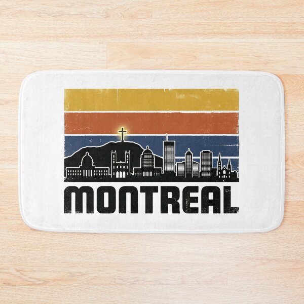 Item preview, Montreal Skyline Glowing Cross Retro Sunset Grunge Typography designed and sold by Fenay Designs.