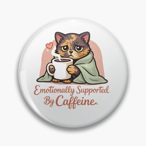 Item preview, Emotionally Supported By Caffeine Funny Cat Coffee Gift Sticker designed and sold by Gentlestate.