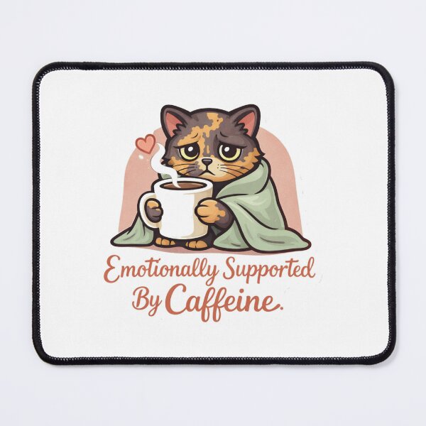 Item preview, Emotionally Supported By Caffeine Funny Cat Coffee Gift Sticker designed and sold by Gentlestate.
