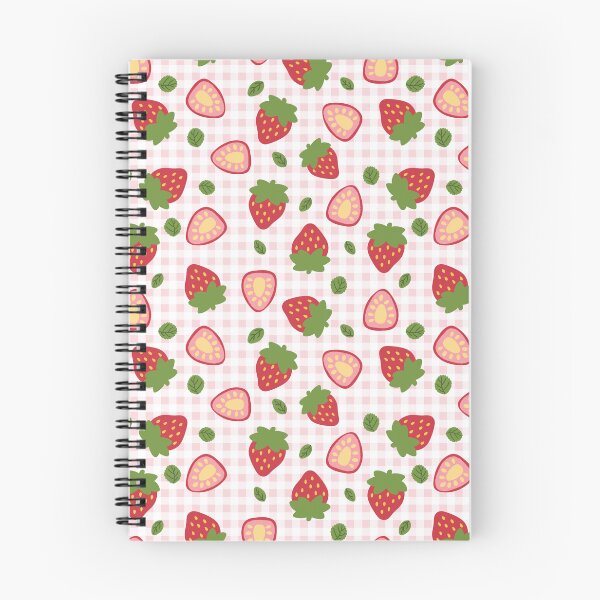 Item preview, Strawberry and Leaves Seamless Pattern | Cottagecore Kawaii Fruit Design | Soft Aesthetic Botanical Art designed and sold by binaiestudio.