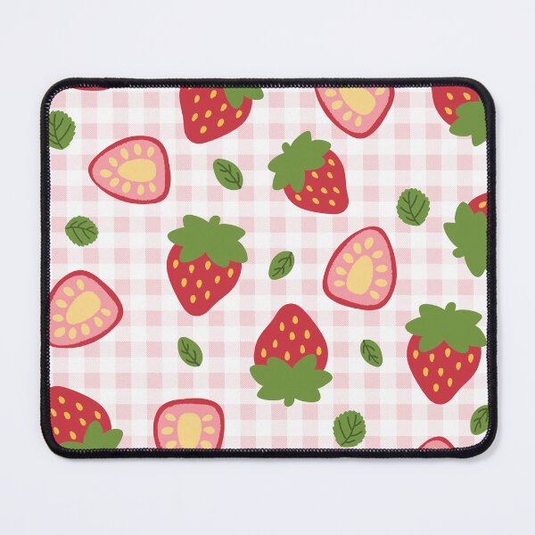 Item preview, Strawberry and Leaves Seamless Pattern | Cottagecore Kawaii Fruit Design | Soft Aesthetic Botanical Art designed and sold by binaiestudio.