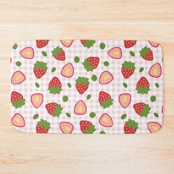 Item preview, Strawberry and Leaves Seamless Pattern | Cottagecore Kawaii Fruit Design | Soft Aesthetic Botanical Art designed and sold by binaiestudio.