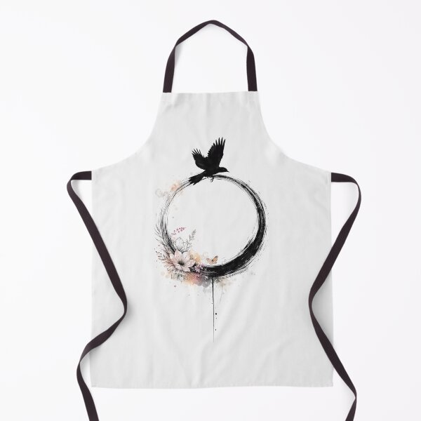 Item preview, Black Raven Enso Circle with Floral Bloom designed and sold by PixelQ.