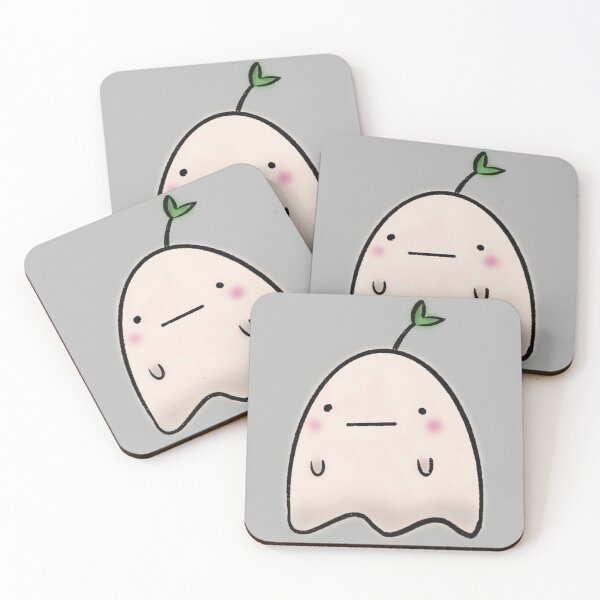 Item preview, Little Ghost with a Sprout – Kawaii Spooky Cute Ghost Sticker designed and sold by Ikumy.