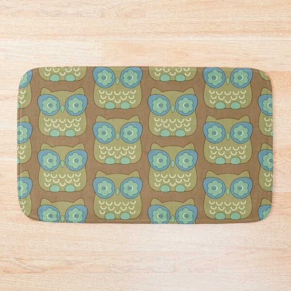 Item preview, 70s Geometric Floral Owls - 9d7a4f designed and sold by knitetgantt.