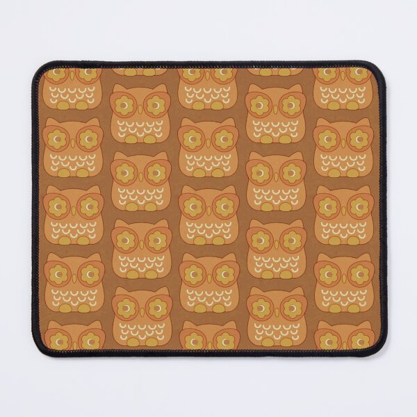 Item preview, 70s Geometric Floral Owls - 9f6232 designed and sold by knitetgantt.