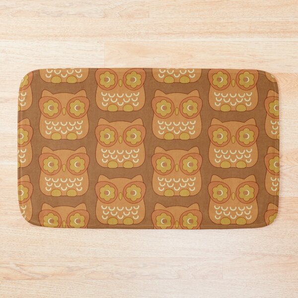 Item preview, 70s Geometric Floral Owls - 9f6232 designed and sold by knitetgantt.