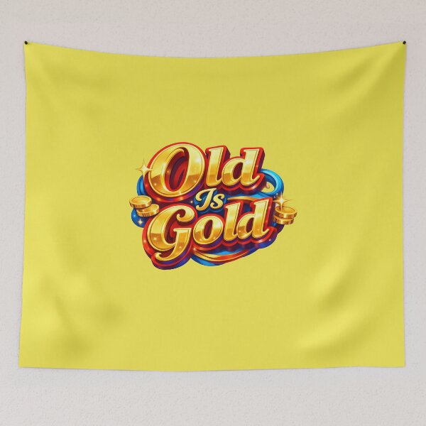 Item preview, Old Is Gold 3D Vintage Typography – Retro Luxury Quote Sticker & Classic Style Design designed and sold by Imagetore.