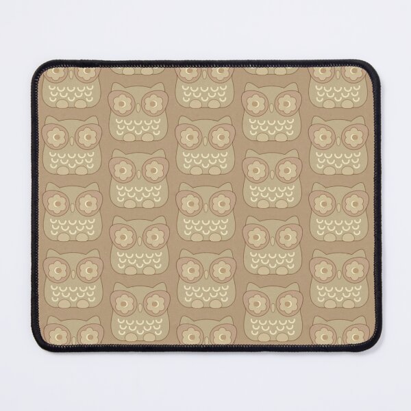 Item preview, 70s Geometric Floral Owls - b89b79 designed and sold by knitetgantt.