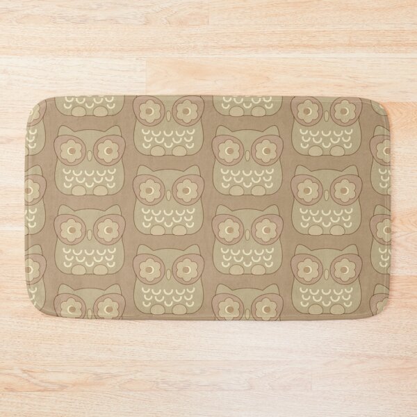 Item preview, 70s Geometric Floral Owls - b89b79 designed and sold by knitetgantt.