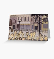AR01-Emus homeward on Collins Street Greeting Card