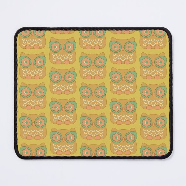 Item preview, 70s Geometric Floral Owls - dcc354 designed and sold by knitetgantt.