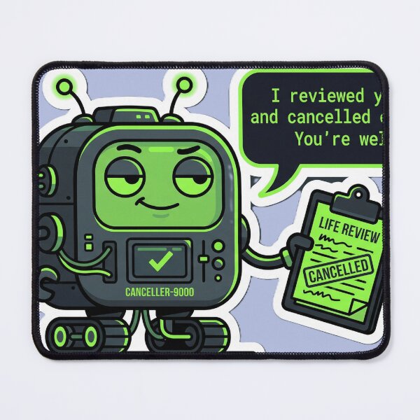 Item preview, AI Cancelled My Plans Sticker | Funny Sarcastic  Robot Tech Humor Trending 2026 Nonchalant Sticker designed and sold by ChaosAndChill.